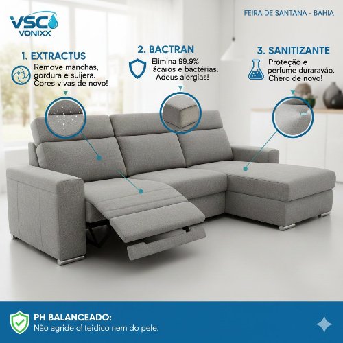 limpeza de estofado dois lugares